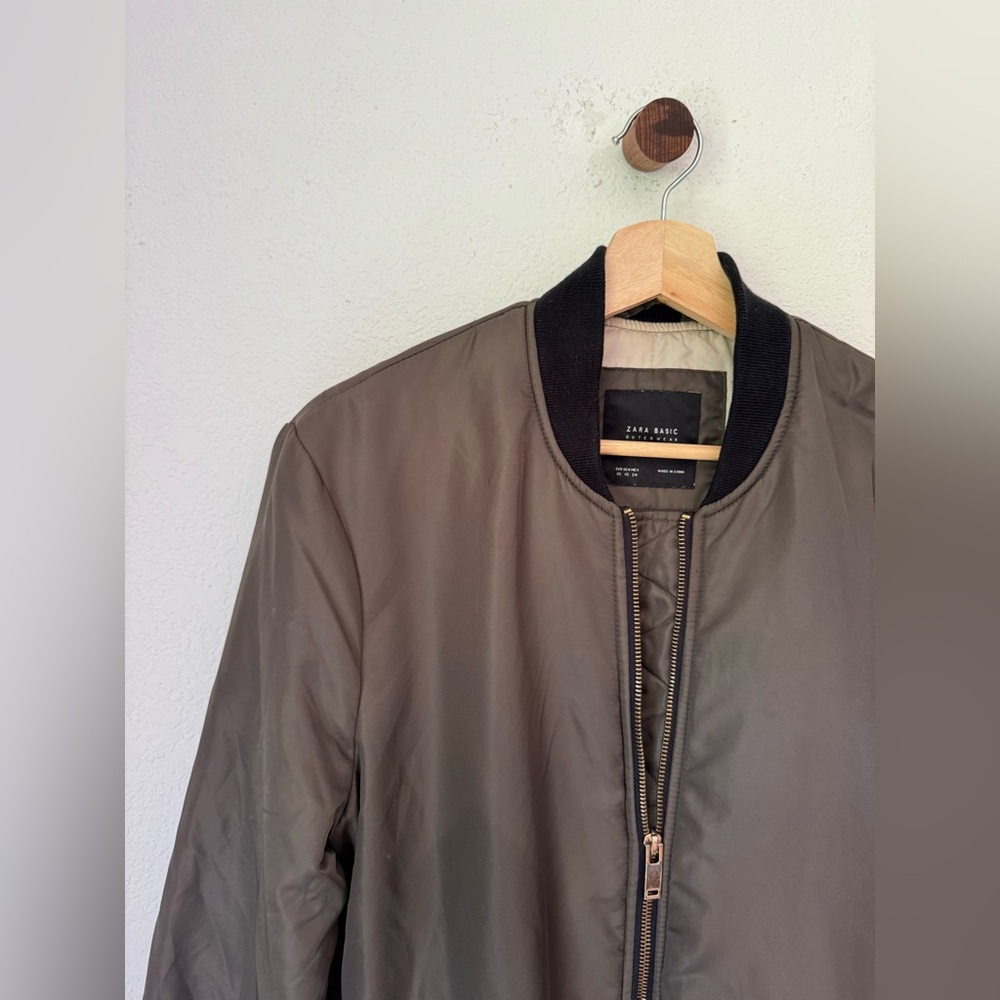 Zara Basic Outerwear Bomber Jacket With Zipper De… - image 5